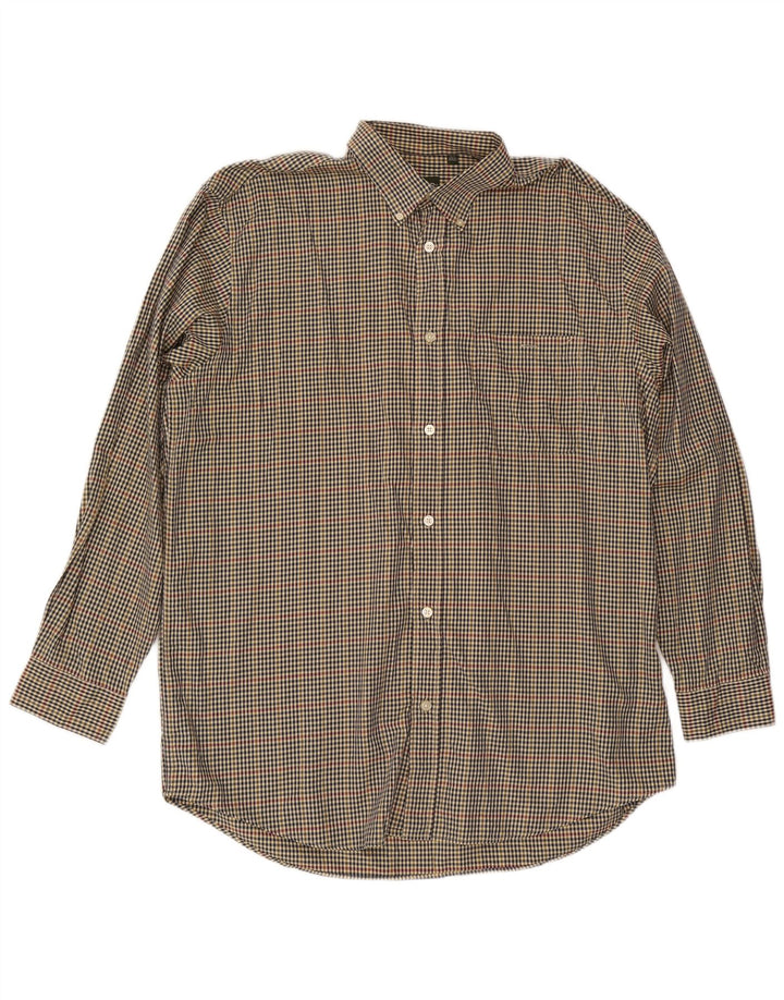 Orvis Camisa alta para hombre XL Algodón a cuadros multicolor
