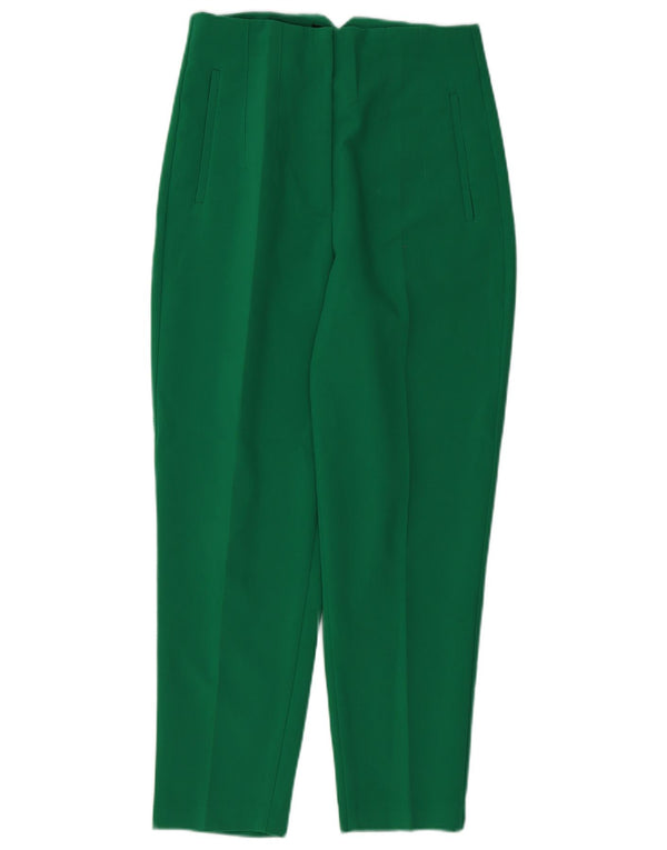 Zara Mujer Pantalones Casuales Cónicos De Cintura Alta Mediano W28 L27 Verde