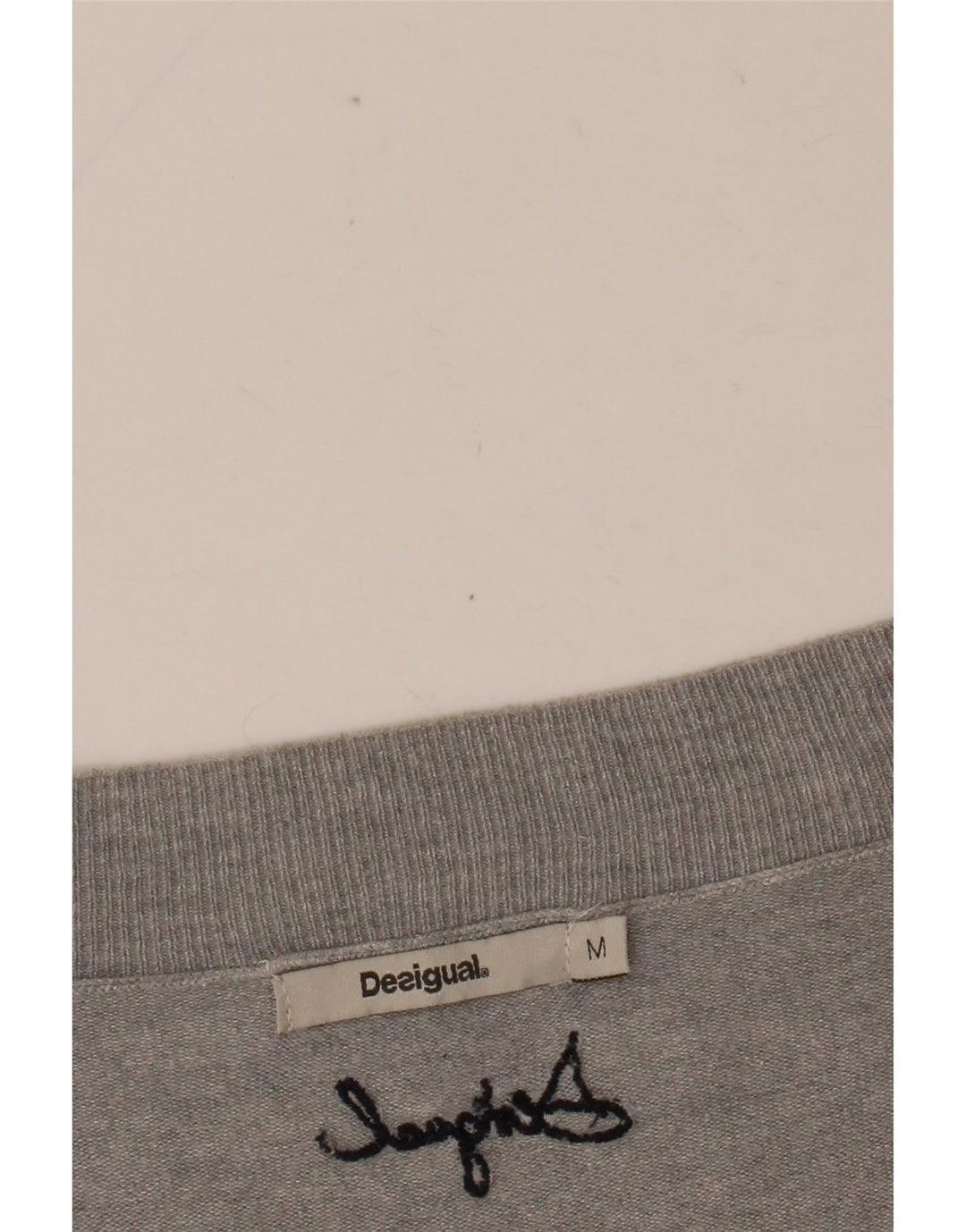 DESIGUAL Suéter gráfico con cuello en V para mujer UK 44 Gris medio Floral