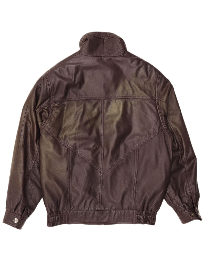 Chaqueta de cuero vintage para hombre IT 48 cuero marrón medio