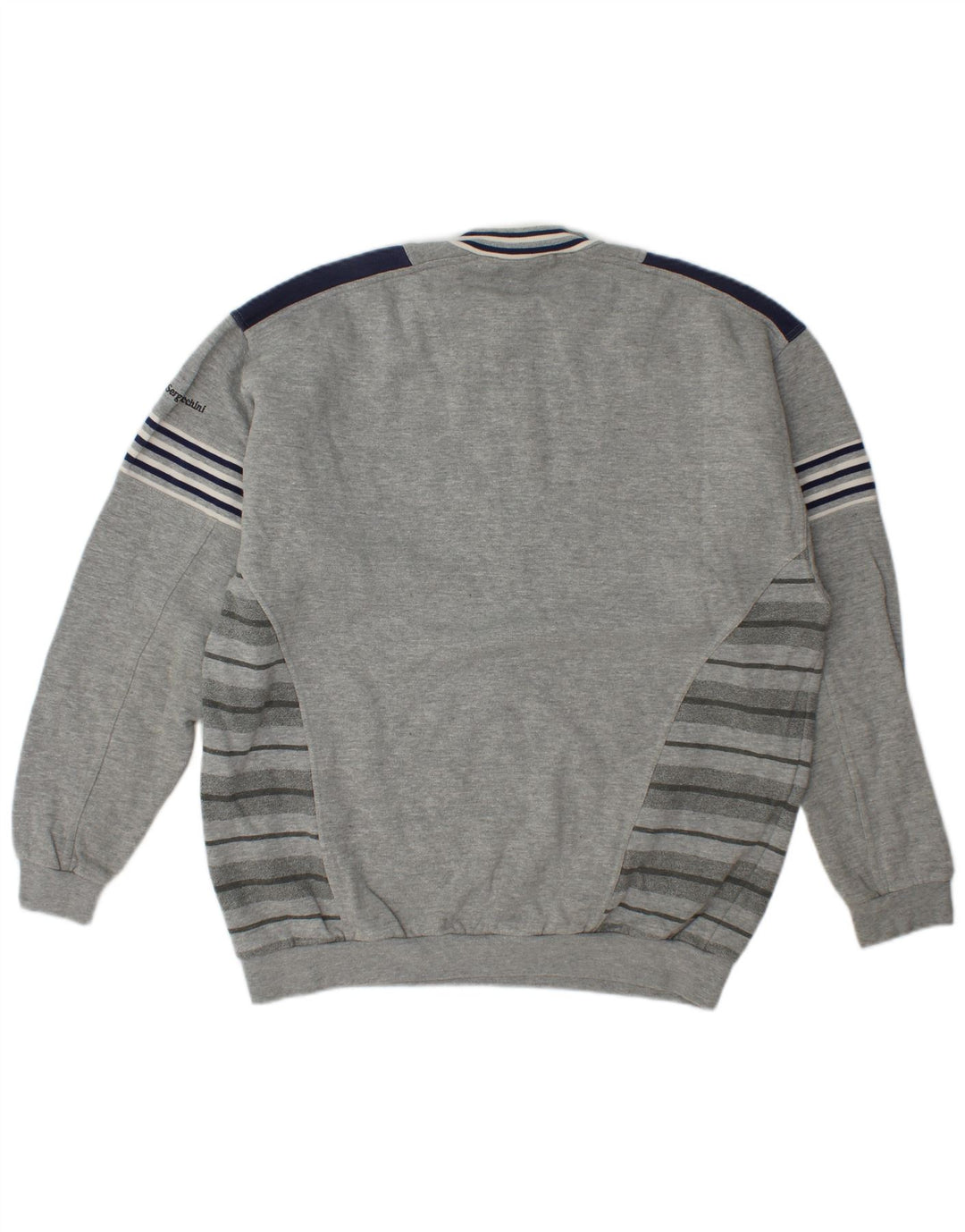 Sergio Tacchini Sudadera con cuello y cremallera para hombre Jersey XL Gris Colorblock