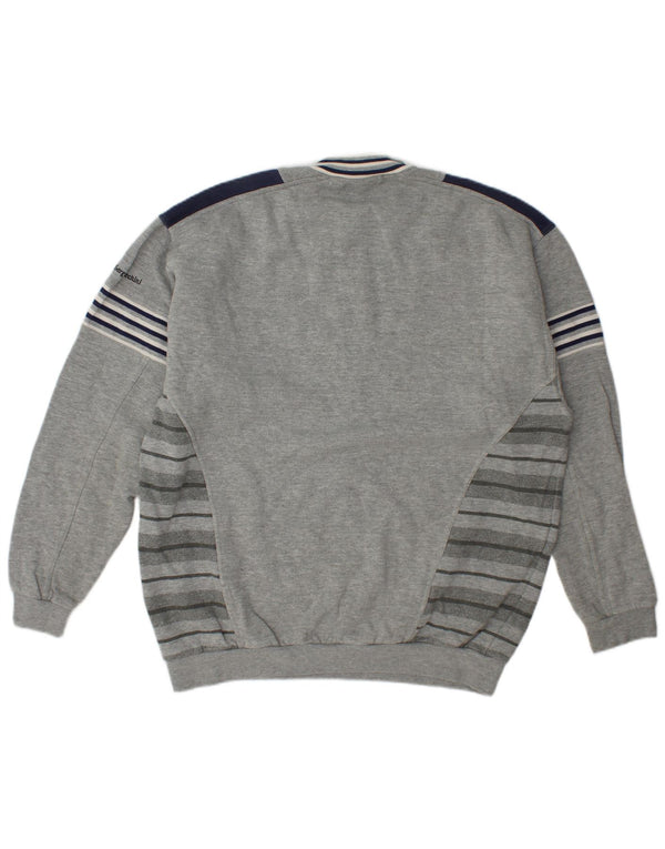 Sergio Tacchini Sudadera con cuello y cremallera para hombre Jersey XL Gris Colorblock