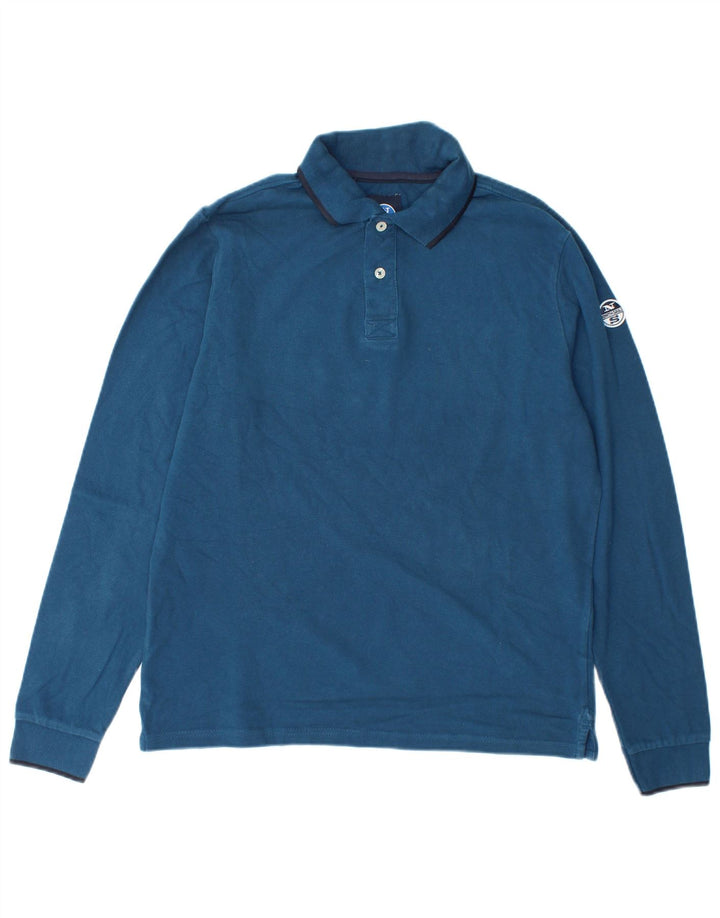 North Sails Polo De Manga Larga Para Hombre Pequeño Azul Marino