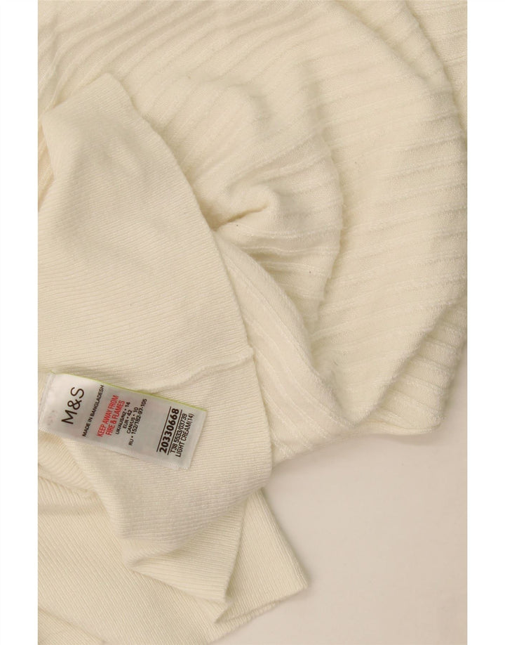 Marks & Spencer Suéter tipo jersey con cuello barco para mujer UK 14 Medium Off White