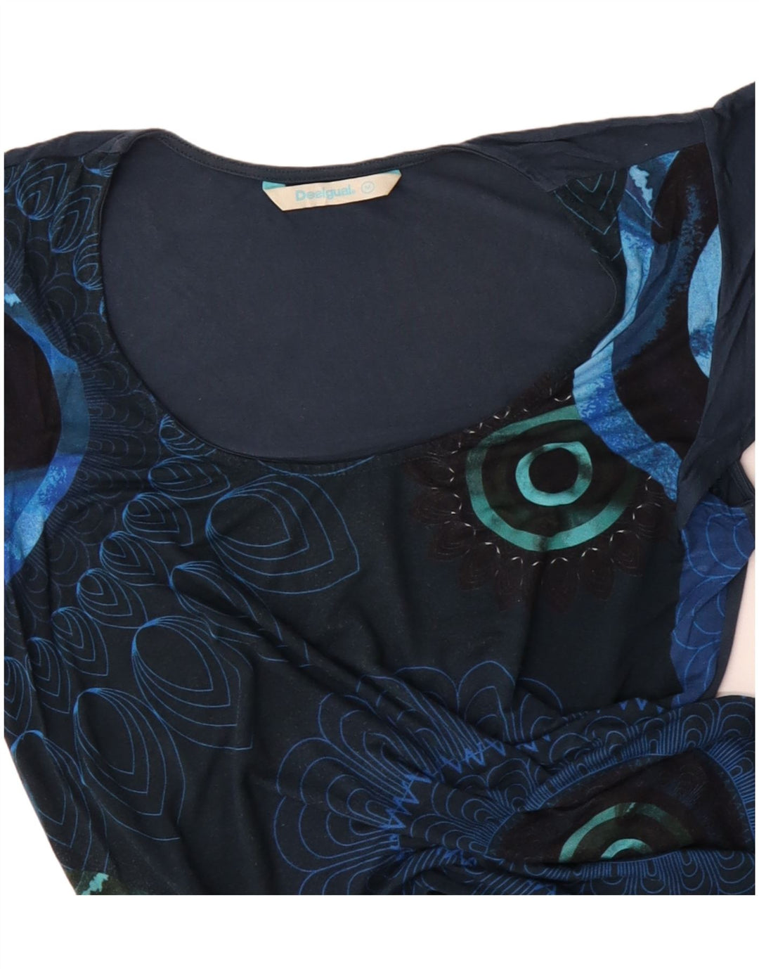 DESIGUAL Blusa para mujer Top UK 44 Medio Azul Marino Floral