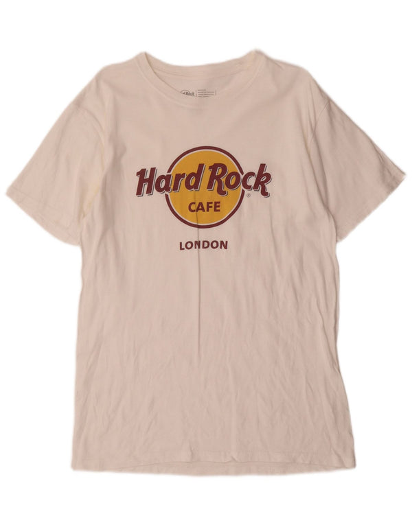 HARD ROCK CAFE Camiseta con gráfico London para hombre Top de algodón blanco mediano