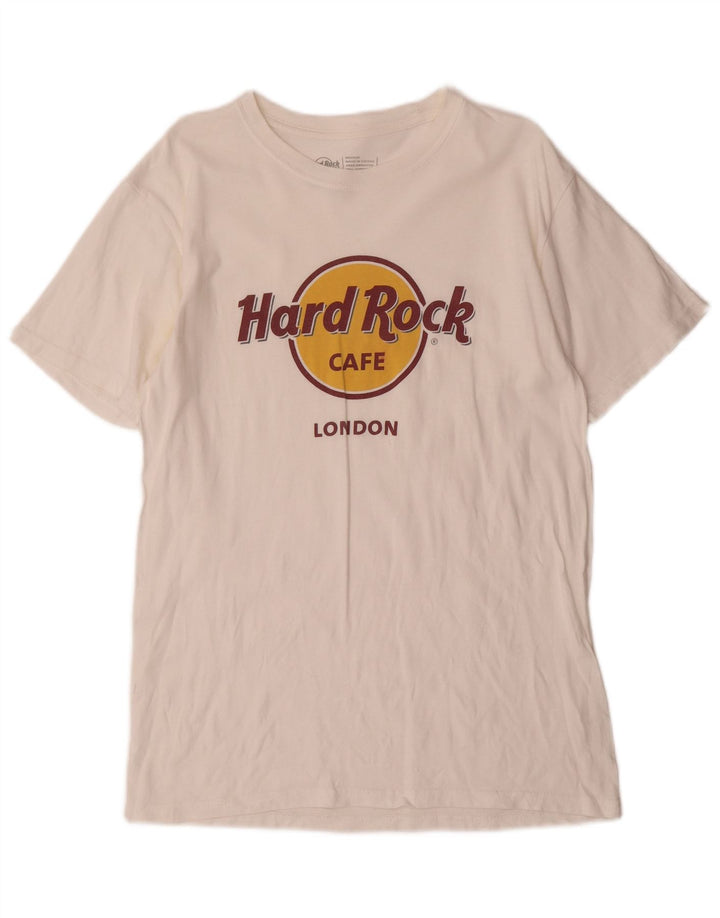 HARD ROCK CAFE Camiseta con gráfico London para hombre Top de algodón blanco mediano