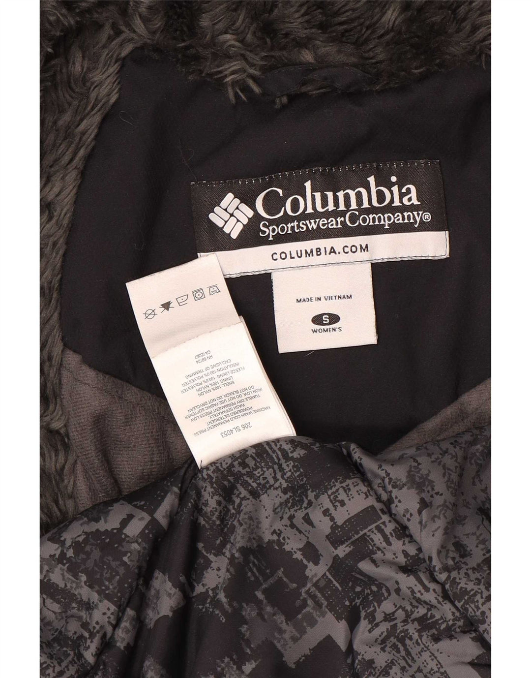 Columbia Chaqueta Acolchada Con Capucha Para Mujer UK 40 Small Nylon Negro