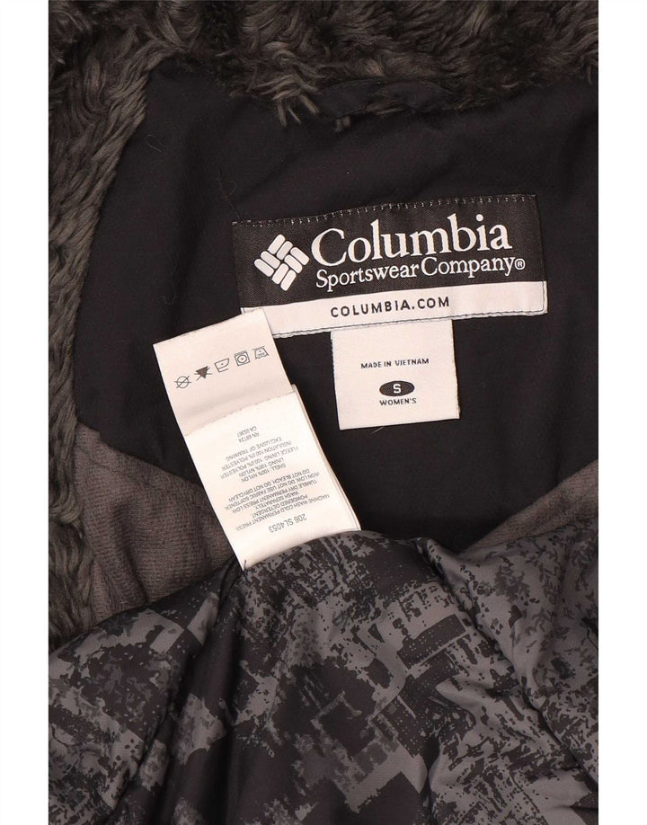 Columbia Chaqueta Acolchada Con Capucha Para Mujer UK 40 Small Nylon Negro