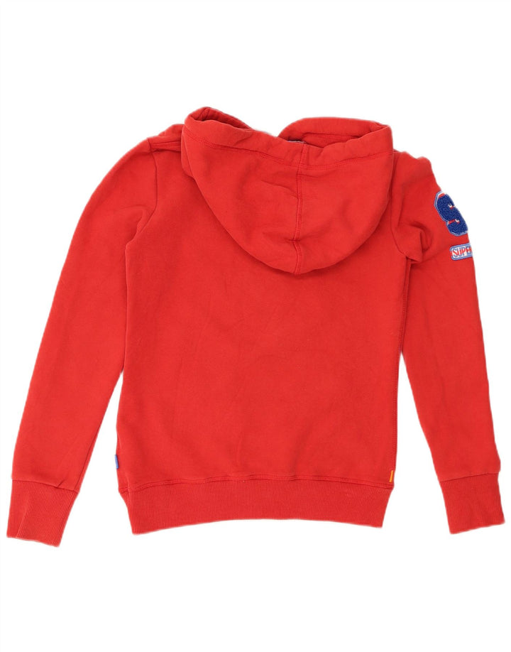 SUPERDRY Jersey con capucha gráfica para mujer UK 6 XS Algodón rojo