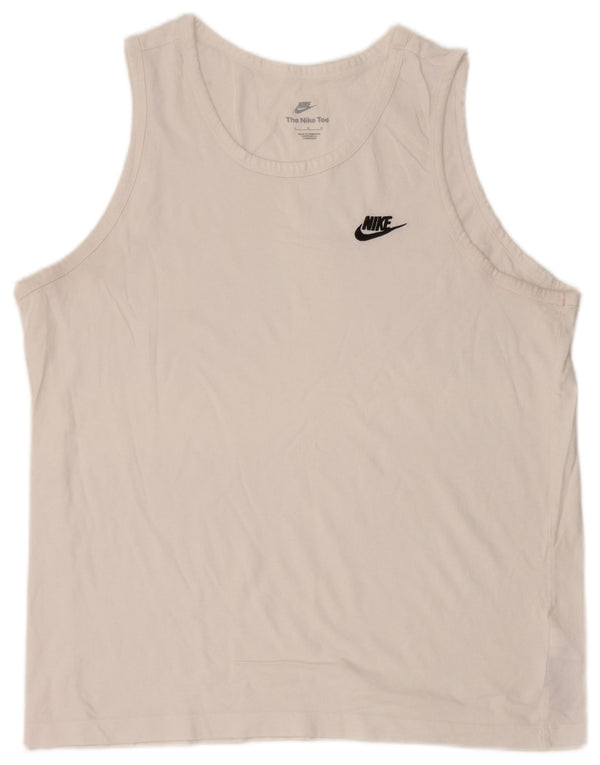 Nike - Camiseta sin mangas para hombre, talla grande, algodón blanco
