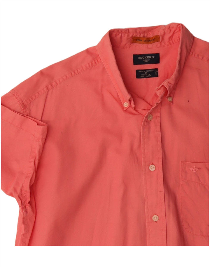 Camisa Dockers Hombre Manga Corta Algodón Rosa Medio