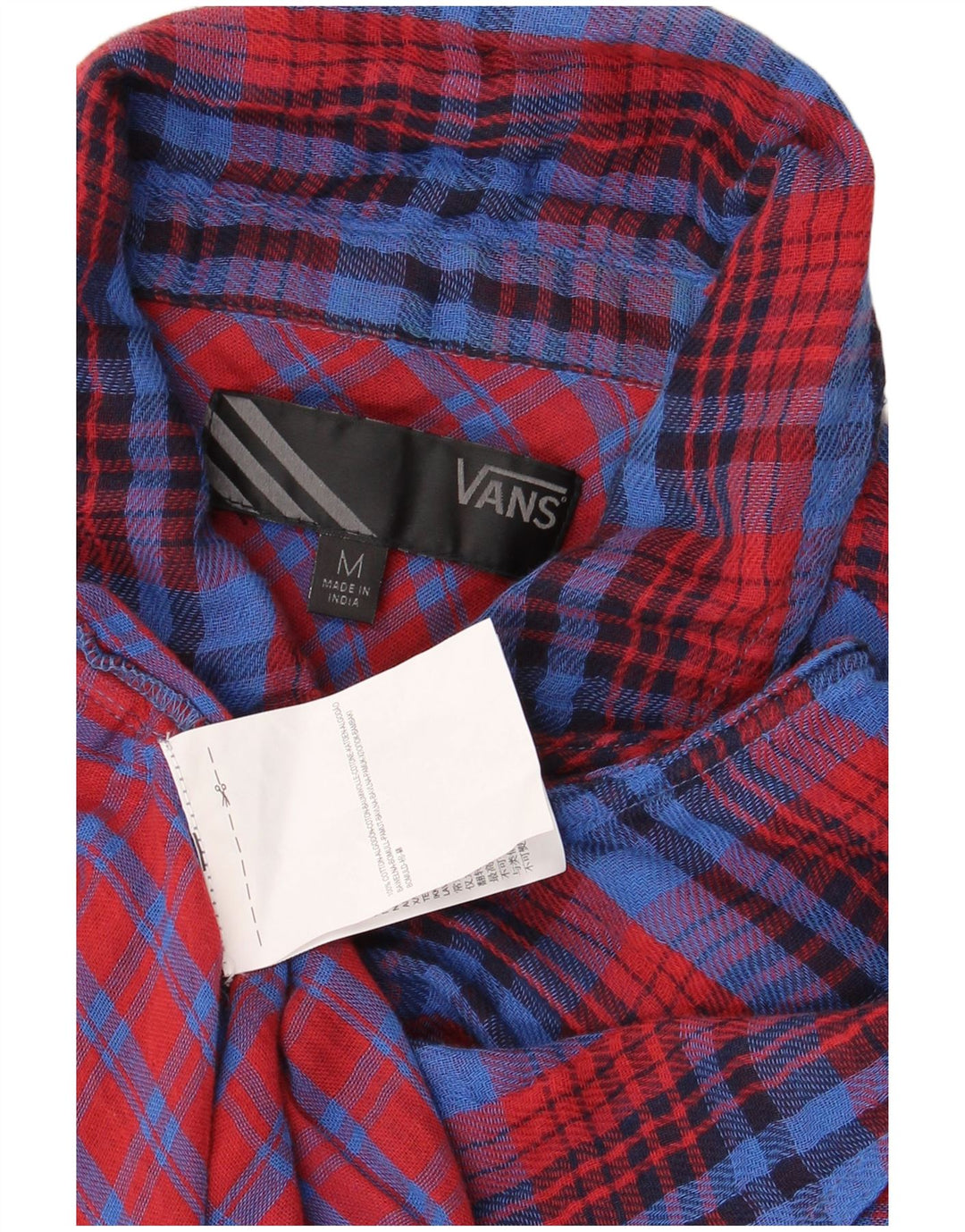 Vans Blusa sin mangas para mujer UK 42 Medium Red Check Cotton