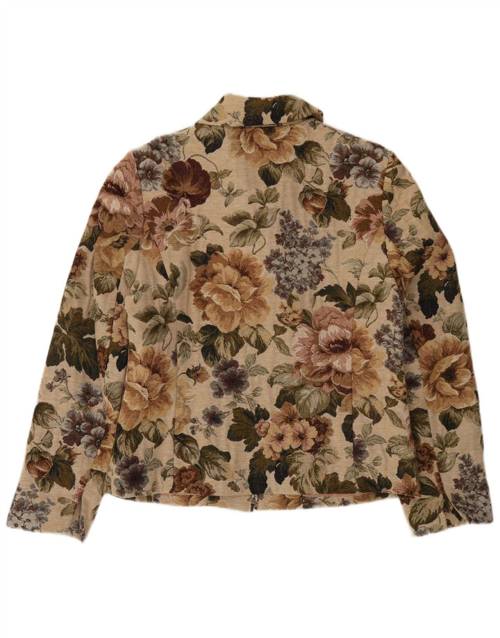 Landhaus Chaqueta tipo blazer con cremallera completa para mujer EU 40 Poliéster floral beige medio