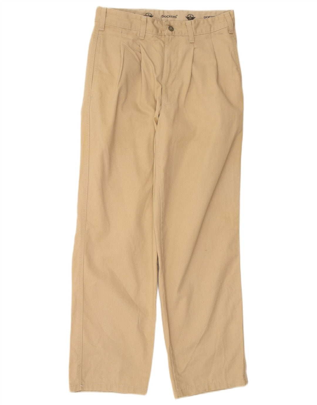 DOCKERS Pantalón chino con pinzas para hombre W29 L28 Algodón beige