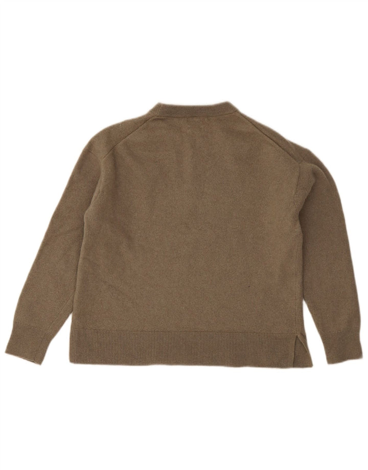 Massimo Dutti Jersey de cuello redondo para mujer, talla 40, talla grande, lana gris
