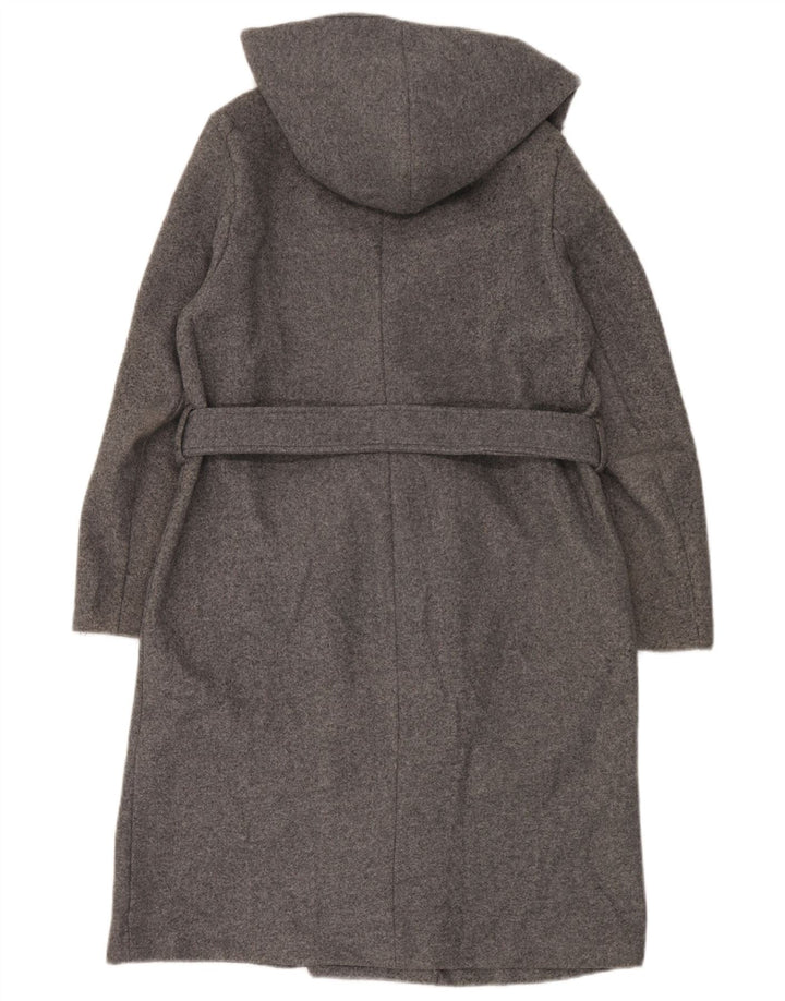 Zara Mujer Abrigo extragrande con capucha UK 6 XS Poliéster gris