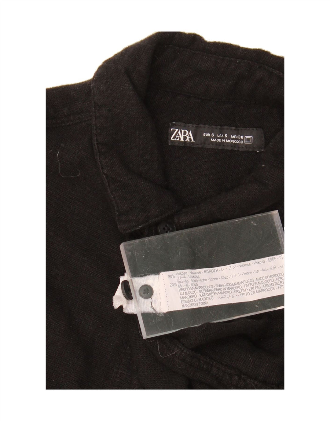 ZARA Mens Shirt Small Black Viscose Vintage Zara and Second-Hand Zara from Messina Hembry 