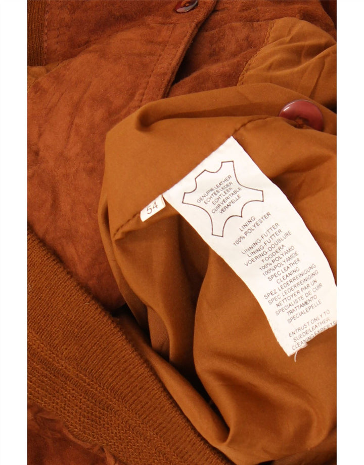 Vintage hombres ante bomber chaqueta EU 54 2XL marrón
