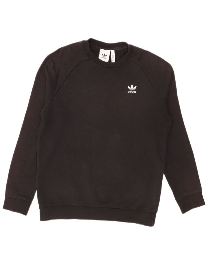 Adidas Hombre Loose Fit Sudadera Jumper Pequeño Algodón Negro