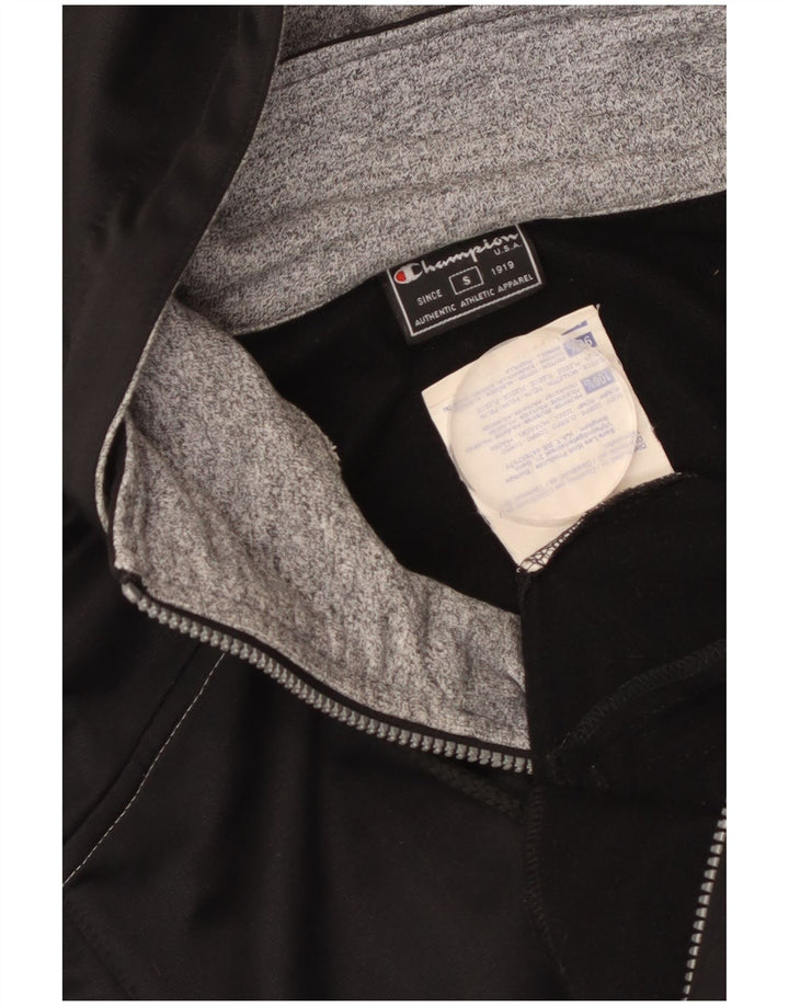 Champion Chaqueta de chándal con capucha para hombre, talla pequeña, poliéster color block negro