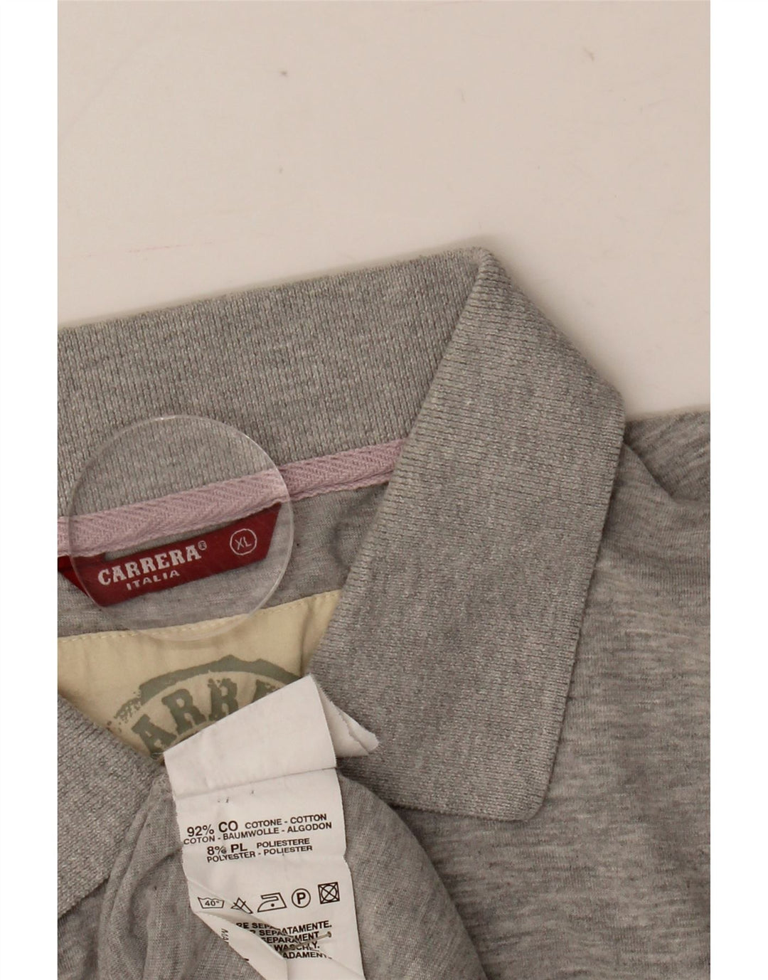 Carrera Polo gráfico para hombre XL Algodón moteado gris