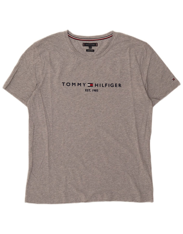 Tommy Hilfiger Camiseta gráfica para hombre Top 2XL Algodón gris