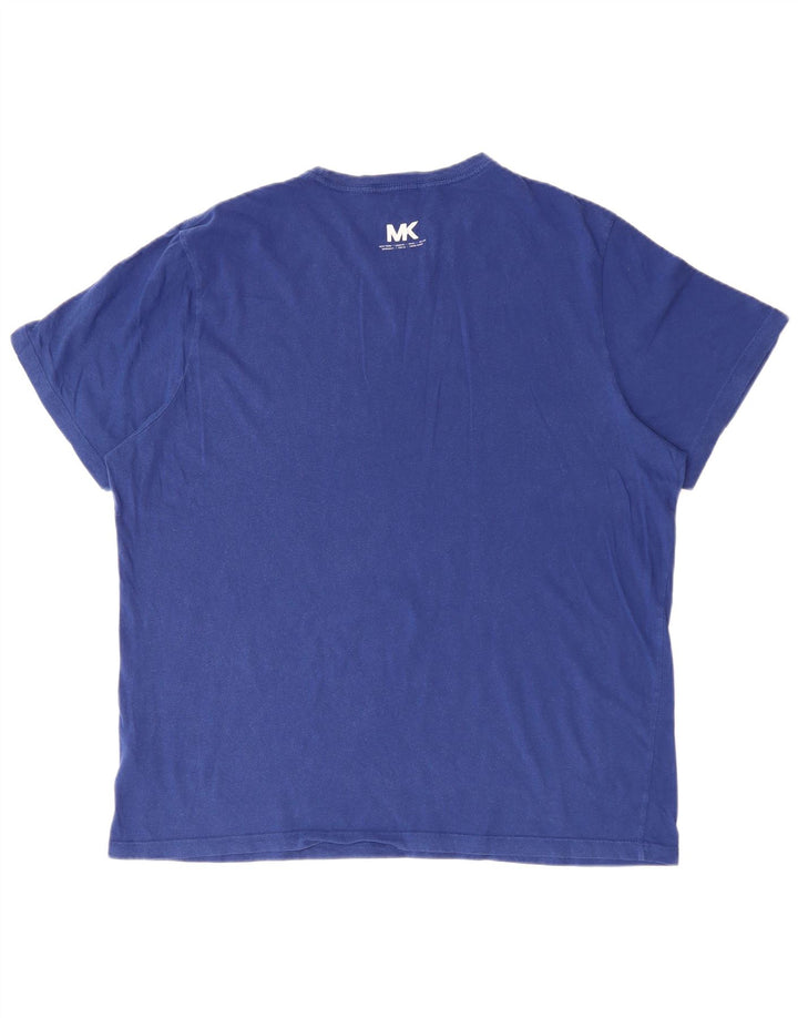 MICHAEL KORS Camiseta gráfica para hombre Top XL Algodón azul