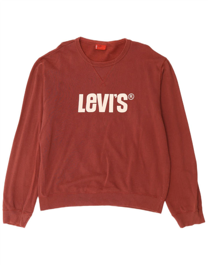 Levi's Hombre Sudadera Gráfica Jumper Large Granate Algodón