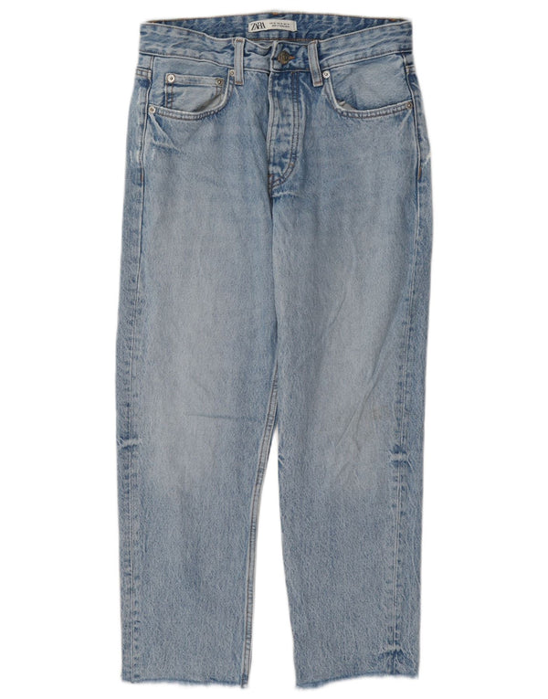 Zara Jeans rectos para hombre EU 38 Small W30 L26 Algodón azul