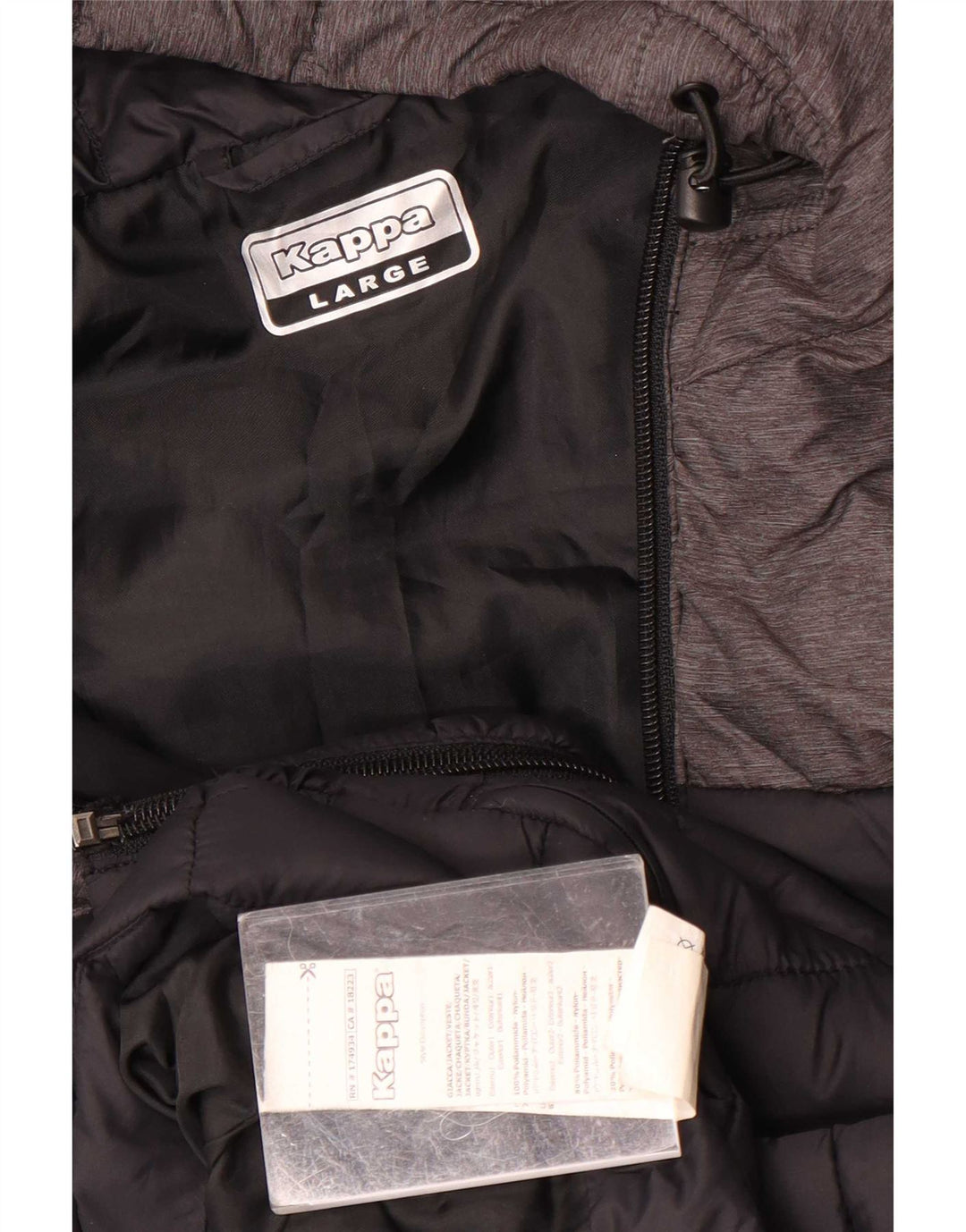 Kappa - Chaqueta acolchada con capucha para hombre, talla 40, color negro, poliamida