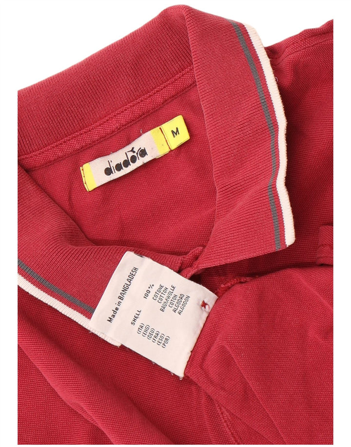 DIADORA Polo Hombre Algodón Rayas Granate Medio