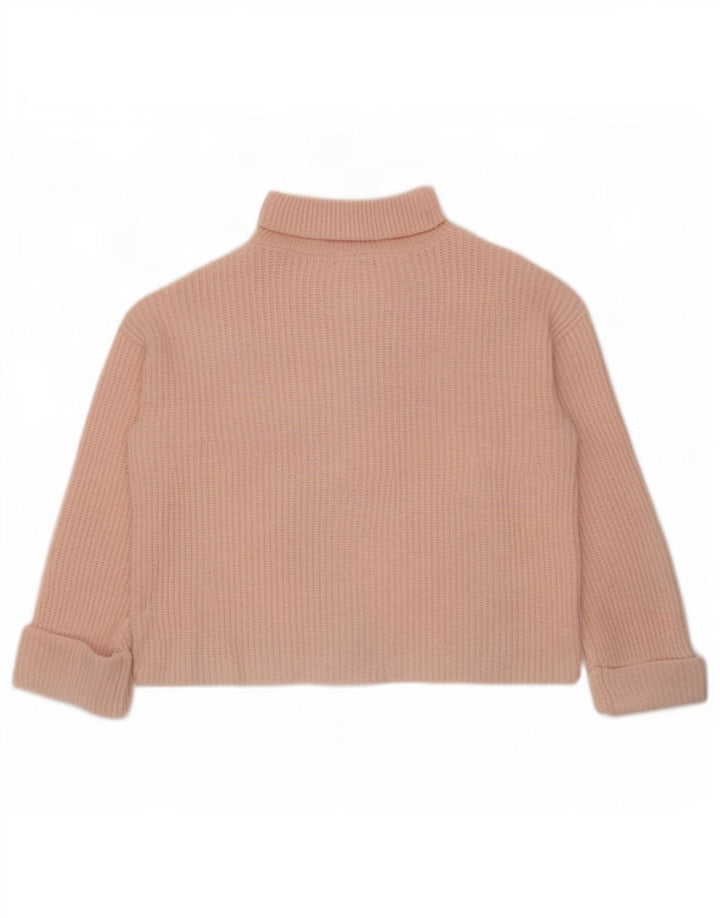 Marks & Spencer Jersey extragrande con cuello vuelto para mujer, talla 44, color rosa medio