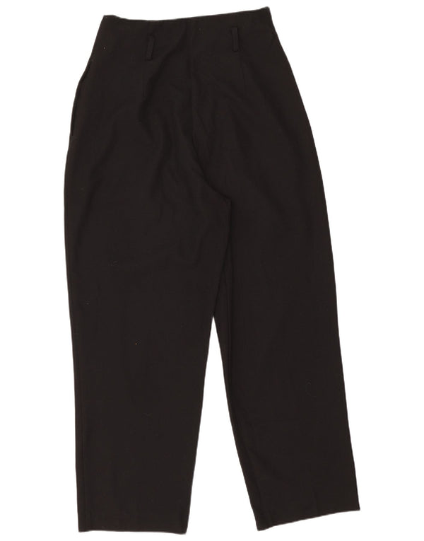 Zara Pantalones Casuales De Cintura Alta Para Mujer Pequeños W26 L25 Poliéster Negro