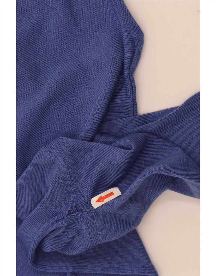 Marks & Spencer Jersey con cuello en V para mujer UK 40 Lana merino azul medio