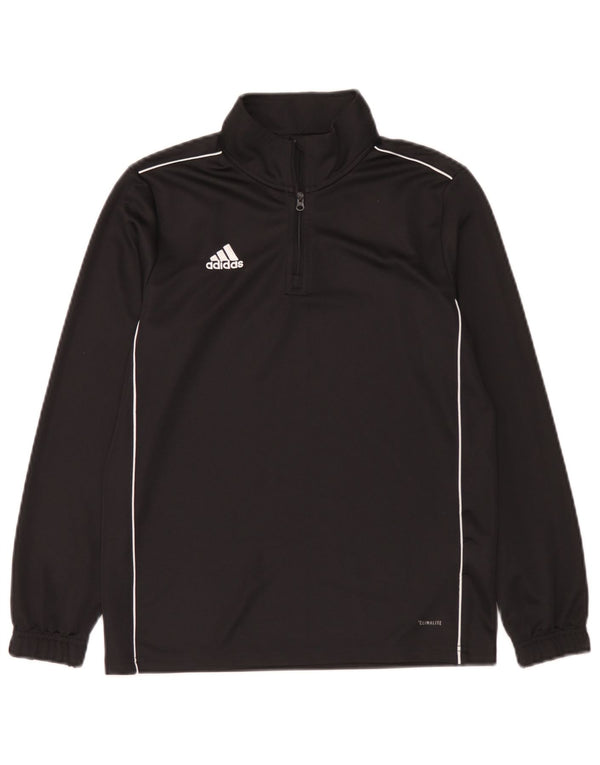 Adidas Chicos Climalite Zip Neck Top Manga Larga 11-12 Años Negro Poliéster