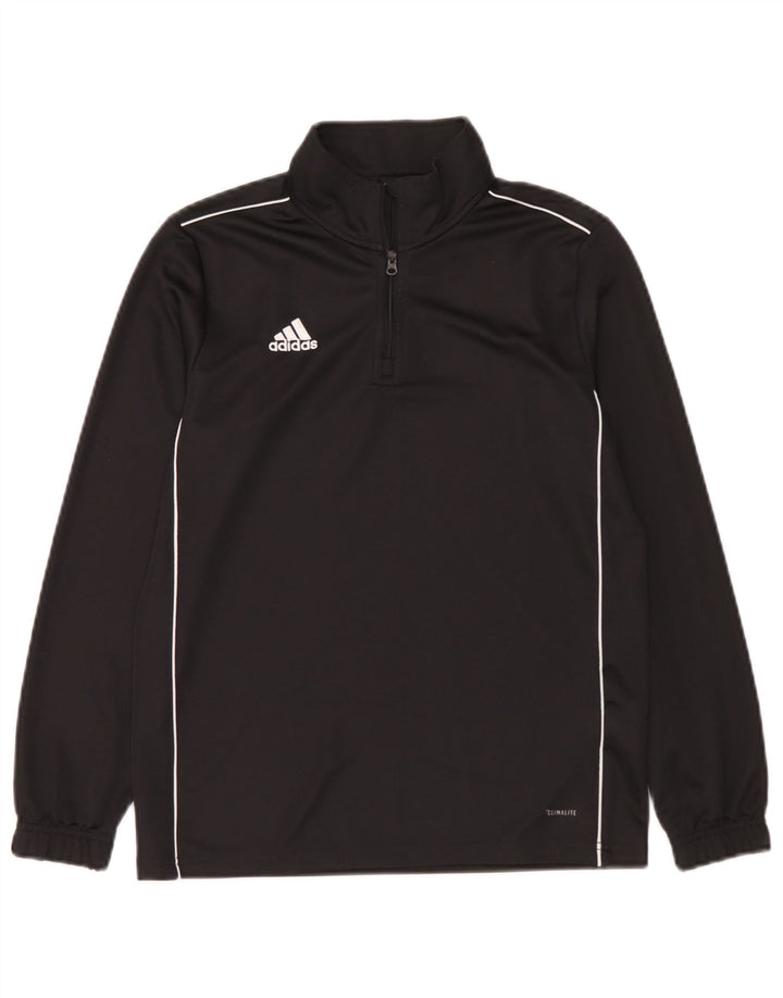 Adidas Chicos Climalite Zip Neck Top Manga Larga 11-12 Años Negro Poliéster