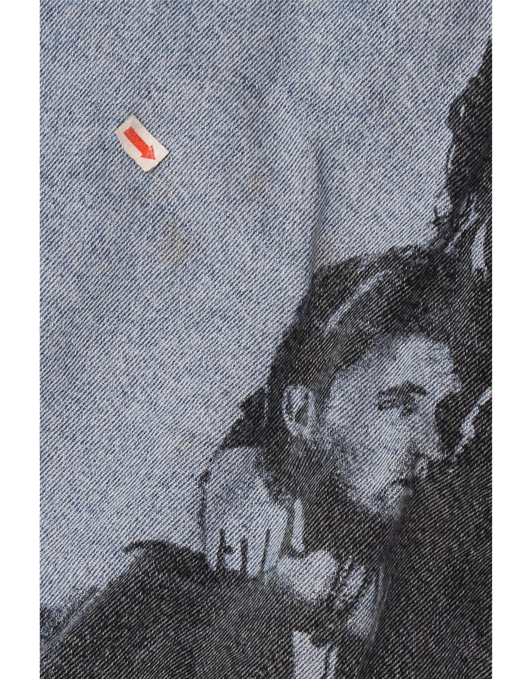 VINTAGE Chaqueta vaquera gráfica para hombre Reino Unido 36/38 Algodón azul pequeño
