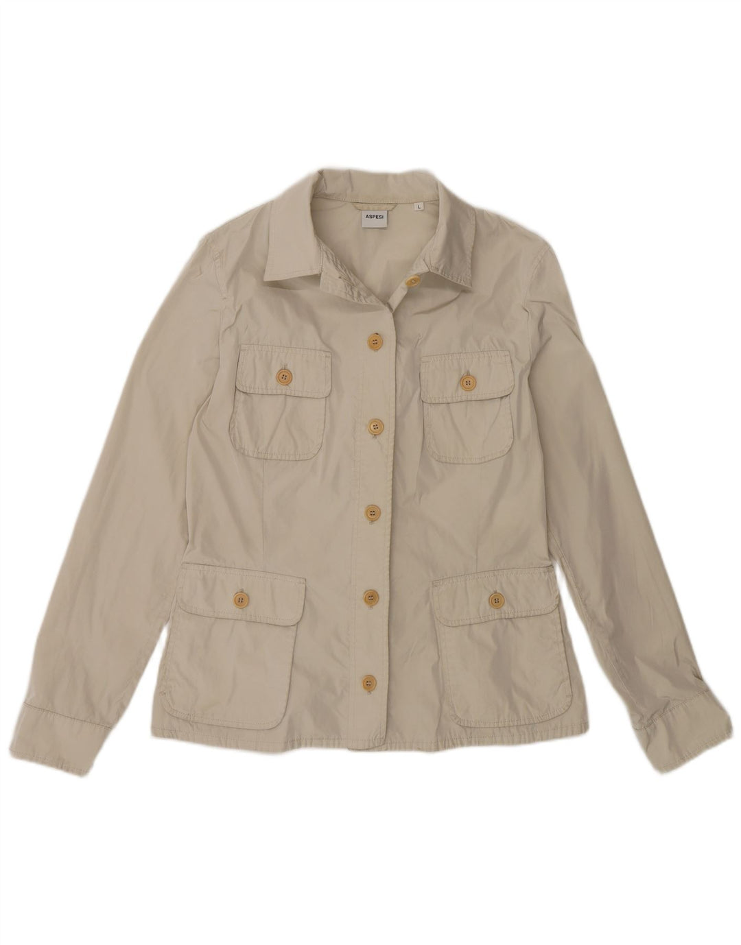 Aspesi Chaqueta utilitaria para mujer UK 44 Grande Poliéster beige