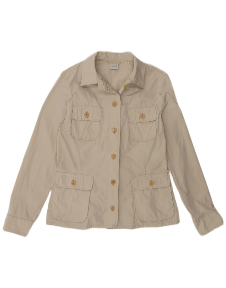 Aspesi Chaqueta utilitaria para mujer UK 44 Grande Poliéster beige