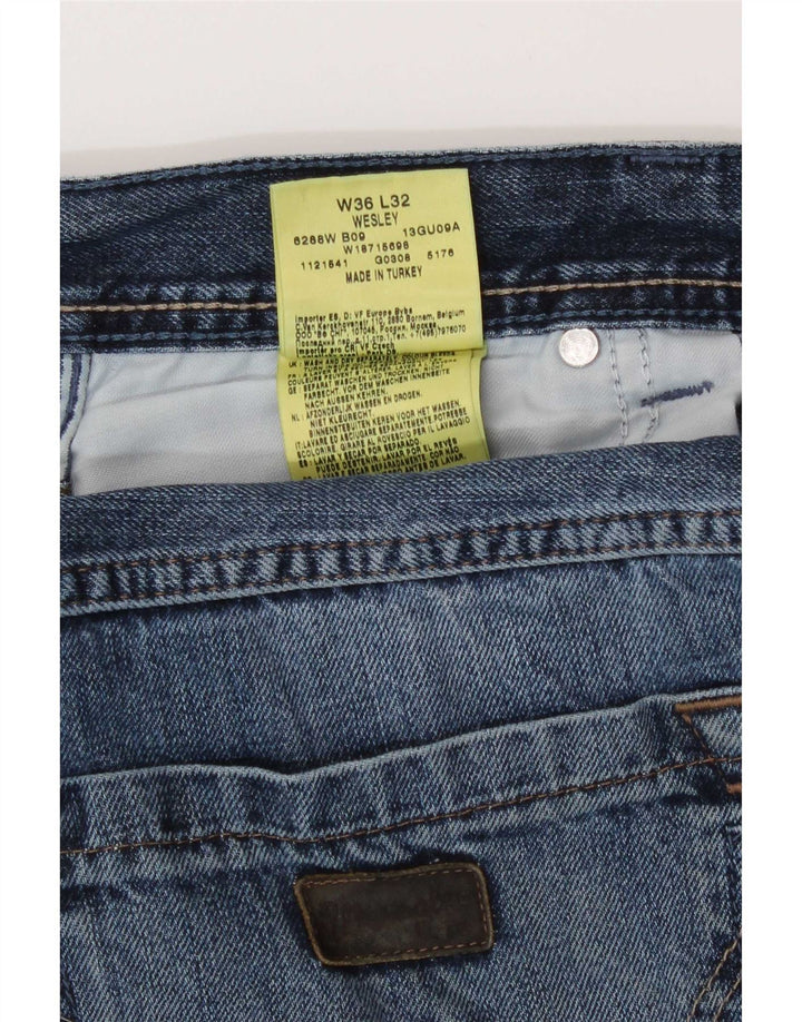 Wrangler Vaqueros rectos regulares Wesley para hombre W36 L32 Algodón azul