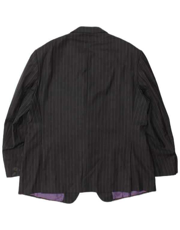 Marks & Spencer Chaqueta tipo blazer de 2 botones para hombre UK 44 XL Lana gris a rayas