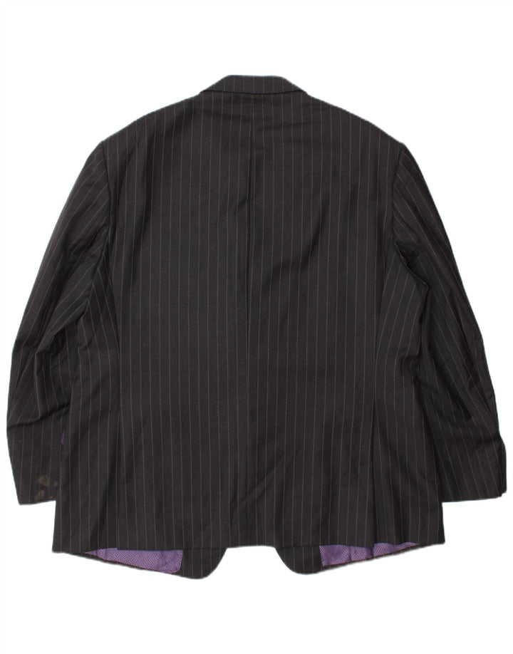 Marks & Spencer Chaqueta tipo blazer de 2 botones para hombre UK 44 XL Lana gris a rayas