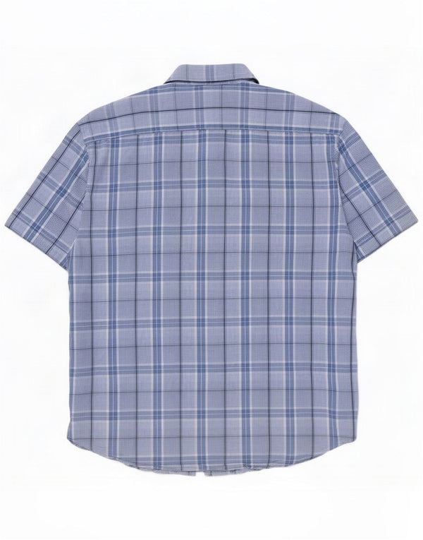 Camisa de manga corta para hombre Tom Tailor 2XL Algodón a cuadros azul