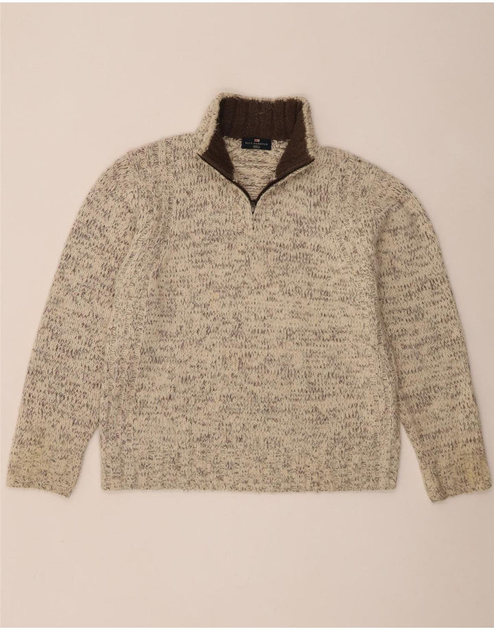 Marks & Spencer Suéter tipo jersey con cuello y cremallera en azul Harbor para hombre Blanco mediano