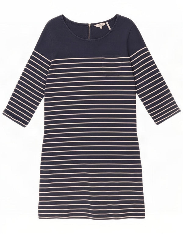 Vestido estilo camiseta de manga 3/4 para mujer de Fat Face UK 40 Small Azul marino a rayas