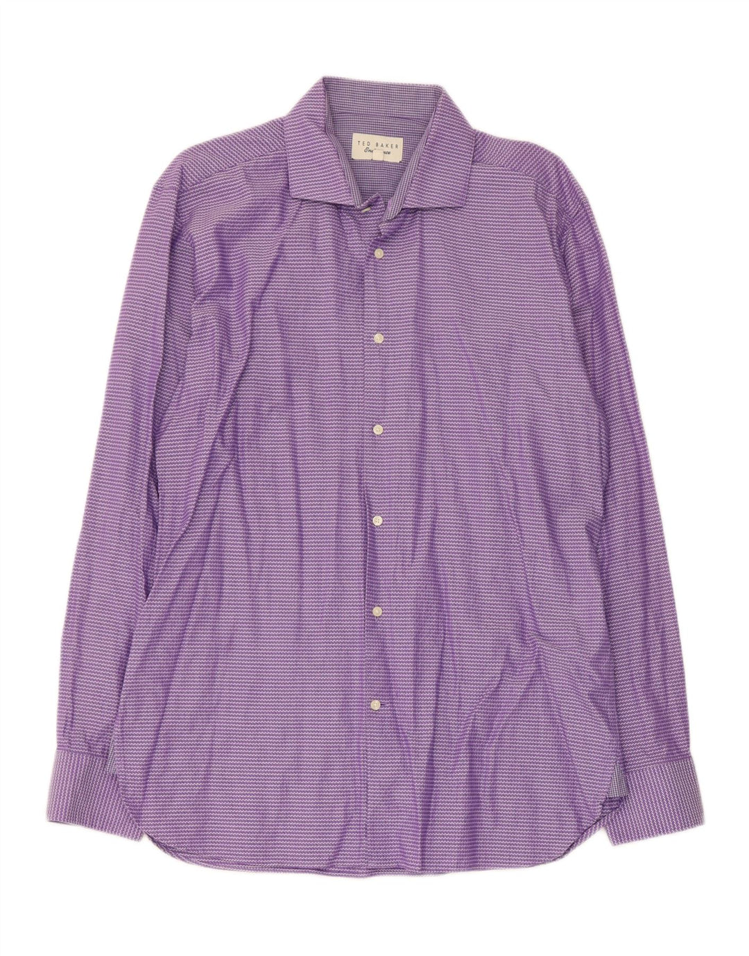 Ted Baker Camisa para hombre Talla 16 Grande Algodón a rayas moradas