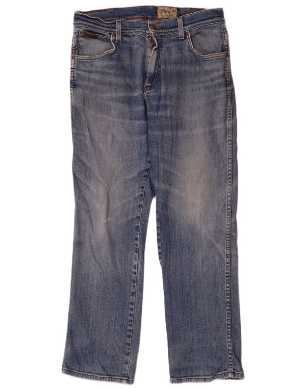 Wrangler Vaqueros rectos elásticos Texas para hombre W34 L30 Algodón azul