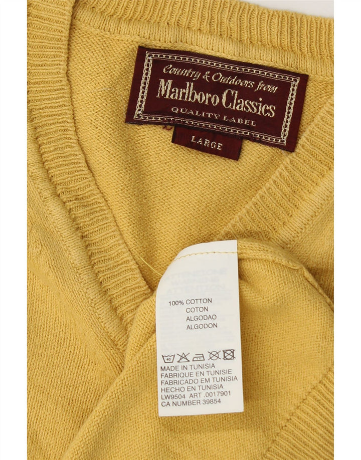 Marlboro Classics - Camiseta sin mangas para hombre, talla grande, algodón amarillo