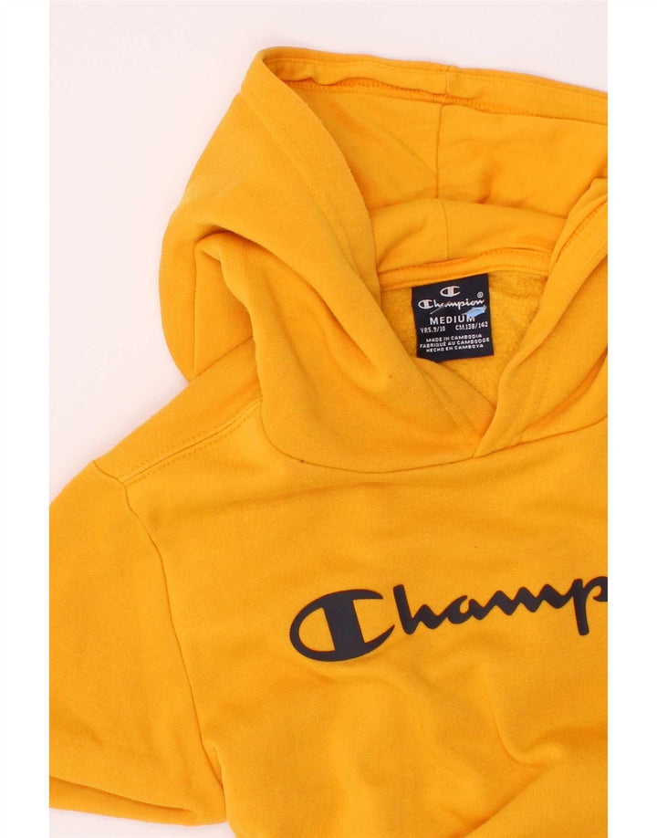 Champion Sudadera con capucha gráfica para niños 9-10 años Amarillo mediano